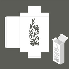 Vertical packaging template with cut-out flowers