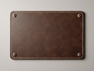Blank signboard made of leather, mockup design.