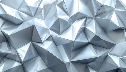 Abstract Geometric Polygonal Surface Background Futuristic Silver Low Poly Texture