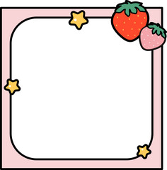 Cute Strawberry Polaroid Frame