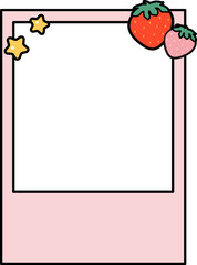 Cute Strawberry Polaroid Frame