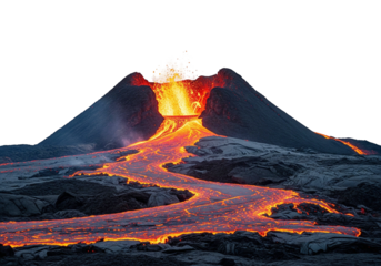 fire in the volcano mountains