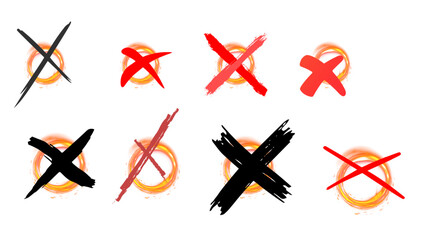 A set of cross vector elements for graphic design