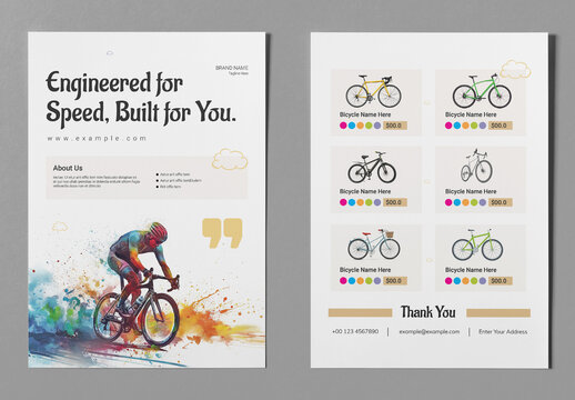 Creative Bicycle Catalog Flyer Design