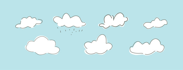 Simple group of clouds illustration.eps