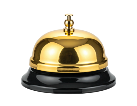 Polished gold service bell with black base (4)
