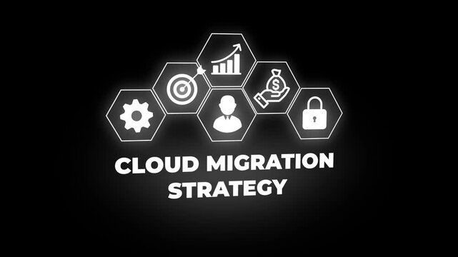 Visualizing cloud migration strategy global connectivity and business technology concepts.Digital Circuit Network Technology internet data space Background.