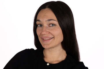 Woman is smiling and looking at the viewer