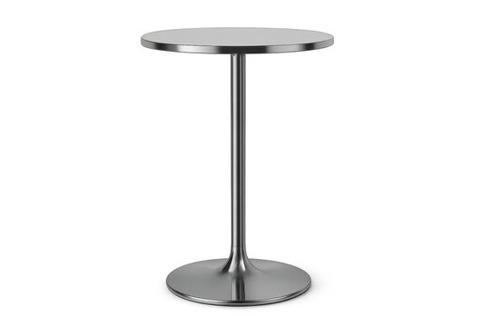 Stainless steel pedestal bar table with round top