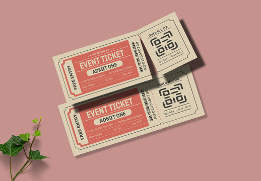 Vintage Event Ticket Template Design