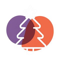 Obraz premium PNG Minimalist festive tree illustration