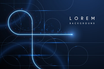 Abstract geometric lines on dark blue background