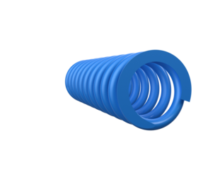 Vibrant Blue Compression Spring: Essential Industrial Mechanical Component for High-Performance Car, Motorbike, Drift Car, and Monster Car Suspension Systems, Isolated on Transparent Background