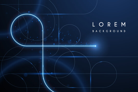 Abstract geometric lines on dark blue background