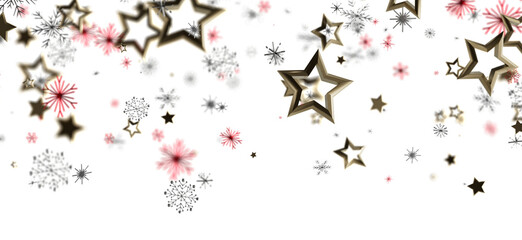 A beautiful, festive holiday background with falling golden stars, and snowflakes, perfect for Christmas, winter, or celebrations.