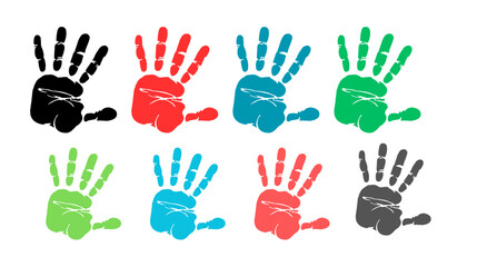 colorful hand prints vector