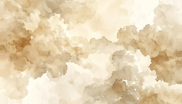 Abstract watercolor wash in muted beige and light brown tones