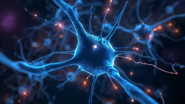 Receiving synaptic glimmers, neuron soma firing electric pulse in neural network, axon conduction