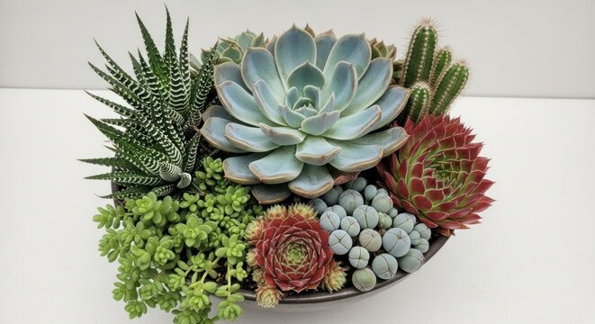 Succulent Garden Arrangement in a Bowl.