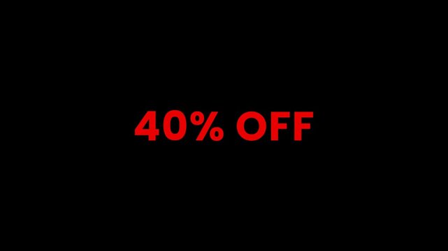 3d animation for black friday discount sale offer on transparent, 40 percent off