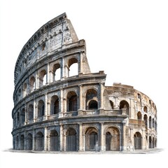 Obraz premium Ancient Roman amphitheater. Famous historical landmark in Italy. Exterior view with arches