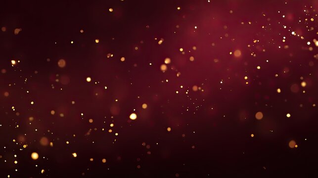 A vibrant background featuring shimmering golden particles against a deep red backdrop, creating a festive and luxurious atmosphere, blurred bokeh background