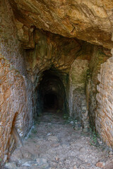 Interior Tunnel of Ancient Marble Quarry, Marathi, Paros Island, Greece