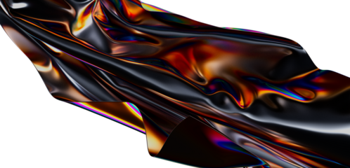 Stunning abstract image of dark iridescent fabric flowing, perfect for design projects needing a luxurious, mysterious feel.