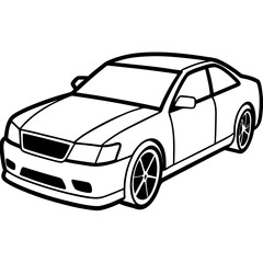 Fototapeta premium black car isolated on white