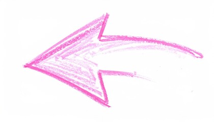 Hand-drawn pink arrow pointing left on white background (1)