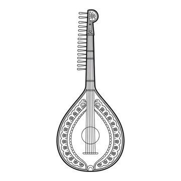 A rabab illustration vector style coloring book