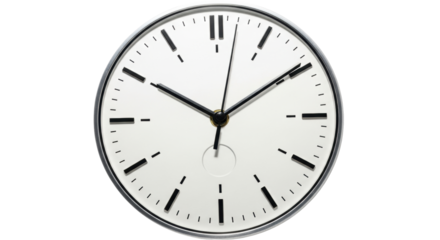 Isolated Clock Face, Timepiece in Stainless Steel, Watch Object, Accurate Measurement