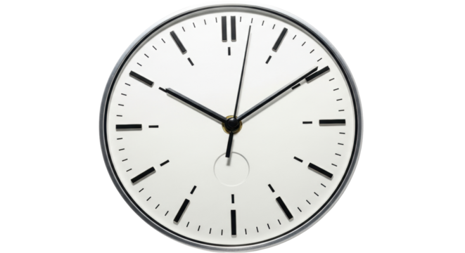 Isolated Clock Face, Timepiece in Stainless Steel, Watch Object, Accurate Measurement