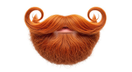 Isolated ginger beard and mustache with parted lips, perfect for a gentleman's portrait