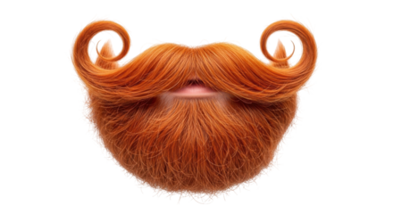 Isolated ginger beard and mustache with parted lips, perfect for a gentleman's portrait