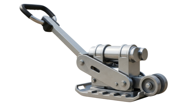 Isolated manual dolly jack equipment for moving heavy objects in industrial environment