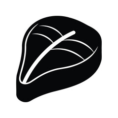 Fish steak silhouette icon illustration- Black silhouette of a sliced fish steak with visible rib pattern, isolated on white background, symbolizing seafood, cooking, and nutrition