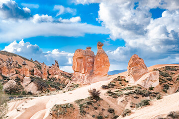 stone camel shaped rock Devrent Valley, Cappadocia, Turkey