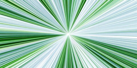 Obraz premium Bright, radial burst of green and white lines, emanating from a central point, suggesting energy