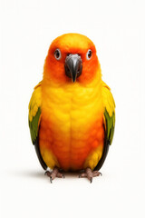 Fototapeta premium Cute Sun Conure parrot perched calmly.