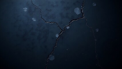 Abstract dark concrete surface with raw texture variations, highlighting weathered cracks and aggregates under moody lighting.