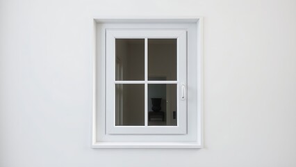 Fototapeta premium Closed PVC window in a softly lit room with a clean and simple composition.