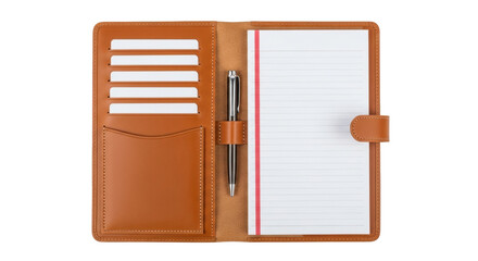 Isolated Organizer Portfolio, Leather Stationery Padfolio, Business Travel Document Holder