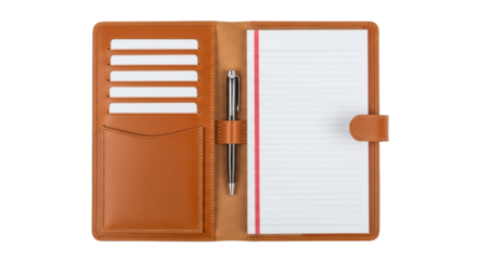 Isolated Organizer Portfolio, Leather Stationery Padfolio, Business Travel Document Holder