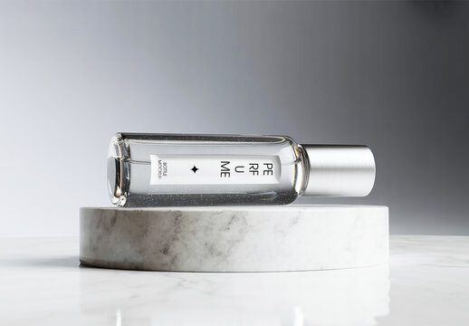 Elegant Horizontal Perfume Bottle Mockup