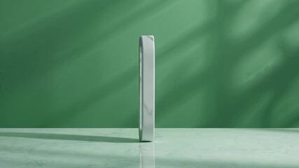 Starting rotation marble digit zero rotating on glossy tabletop revealing form, with shadows - Powered by Adobe