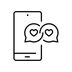 Phone and Speech Bubble with Heart icon