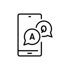 Phone and Speech Bubble with Q and A icon