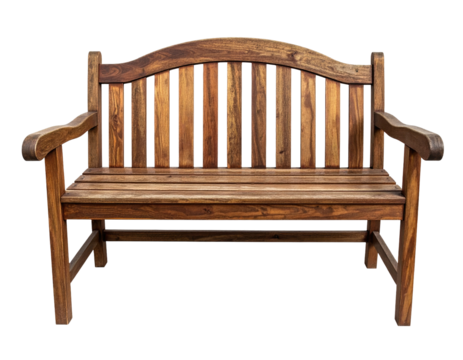 Wooden park bench, front view (2)