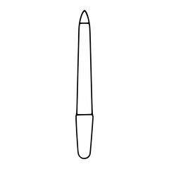 Simple black outline vector illustration of a nail file with a tapered tip and a rounded handle on a clean white background.